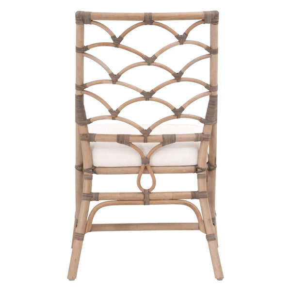 Essentials for Living Crescent Hand-shaped Rattan Dining Chair Set Coastal Bohemian Tropical Style 3635.MG-MG/BLCH