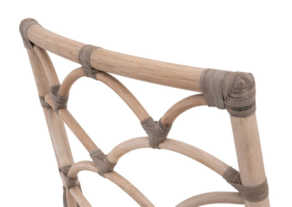 Essentials for Living Crescent Hand-shaped Rattan Dining Chair Set Coastal Bohemian Tropical Style 3635.MG-MG/BLCH