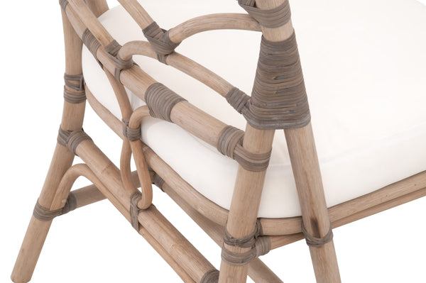 Essentials for Living Crescent Hand-shaped Rattan Dining Chair Set Coastal Bohemian Tropical Style 3635.MG-MG/BLCH