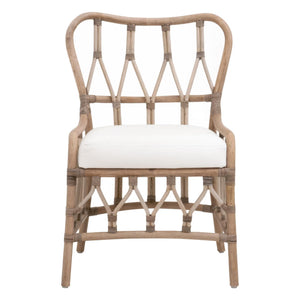 Essentials for Living Caprice Rattan Dining Chair Set Hand-shaped Natural Wicker with Upholstered Seat 3636DC.MGMG/BLCH