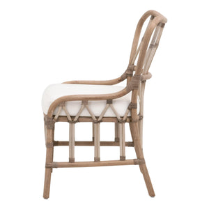 Essentials for Living Caprice Rattan Dining Chair Set Hand-shaped Natural Wicker with Upholstered Seat 3636DC.MGMG/BLCH