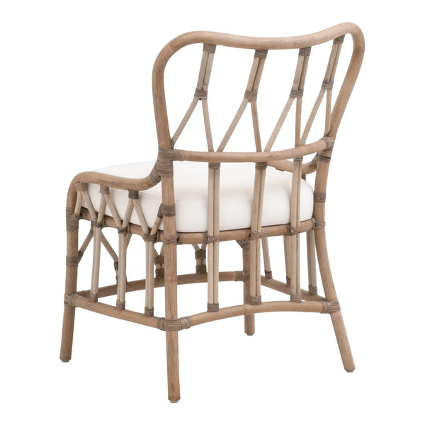 Essentials for Living Caprice Rattan Dining Chair Set Hand-shaped Natural Wicker with Upholstered Seat 3636DC.MGMG/BLCH
