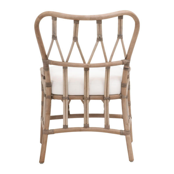 Essentials for Living Caprice Rattan Dining Chair Set Hand-shaped Natural Wicker with Upholstered Seat 3636DC.MGMG/BLCH