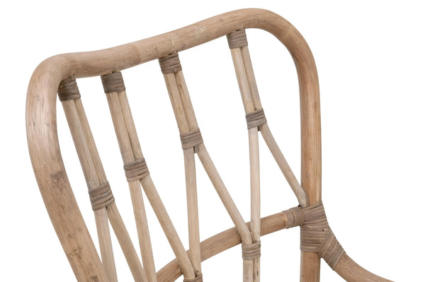 Essentials for Living Caprice Rattan Dining Chair Set Hand-shaped Natural Wicker with Upholstered Seat 3636DC.MGMG/BLCH