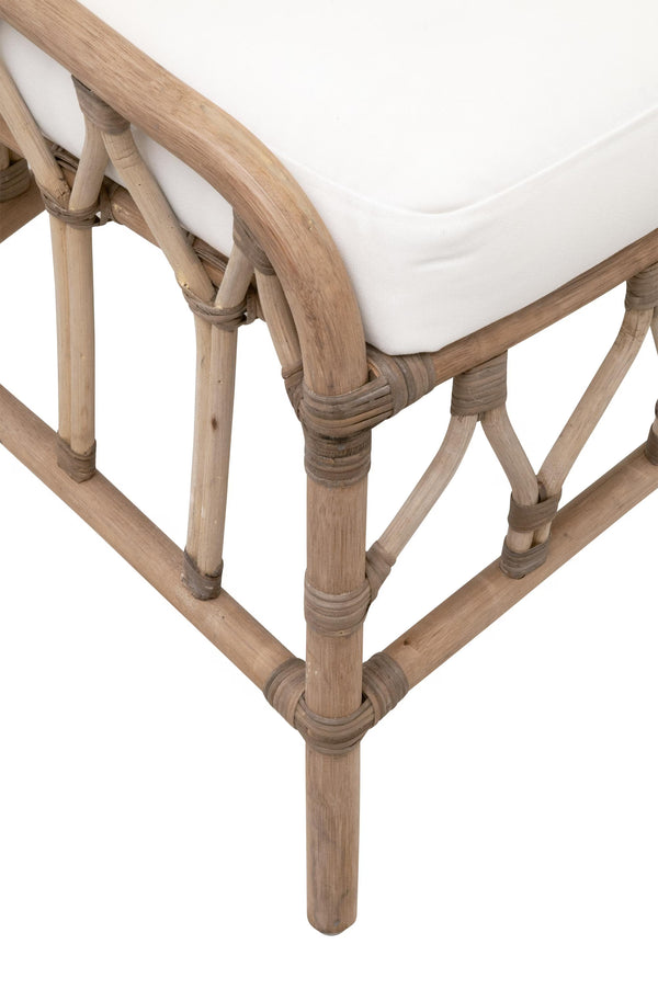 Essentials for Living Caprice Rattan Dining Chair Set Hand-shaped Natural Wicker with Upholstered Seat 3636DC.MGMG/BLCH