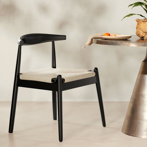 English Elm Weave Dining Chairs Set Of 2 - Mid-Century Modern Oak Frame With Handwoven Seat For Stylish Spaces T3623P371947-GIGA