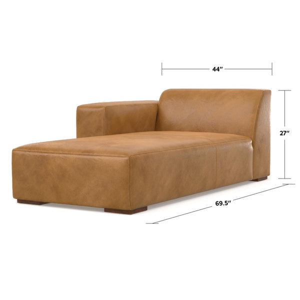 English Elm Rex Left Chaise Sofa Module - Modern Sienna Leather Design, Versatile Comfort For Stylish Living Spaces B136P199209-GIGA