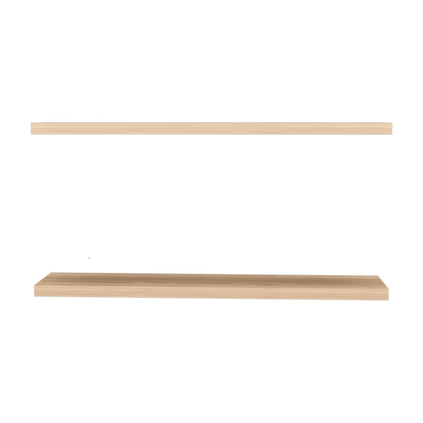 English Elm Floating Shelf Lyle Set of Two Light Pine Beige Engineered Wood 47.2x10.2x3.5in Space-Saving Display Shelf B092P245921