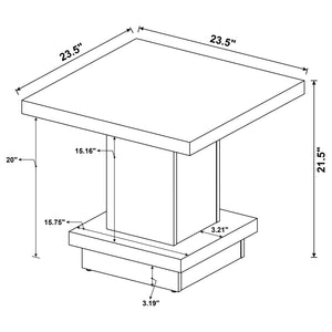 English Elm Mbala Cappuccino Square Pedestal End Table with Sturdy MDF Build, Elegant Finish, Stable Display Surface B062P328630
