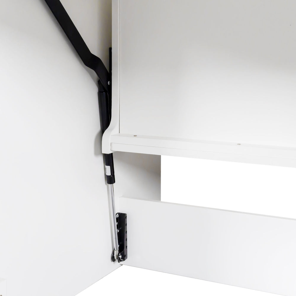 English Elm Murphy Space-Saving Bed with Built-In Desk — Foldaway Horizontal or Vertical Cabinet for Small Rooms W331S00149