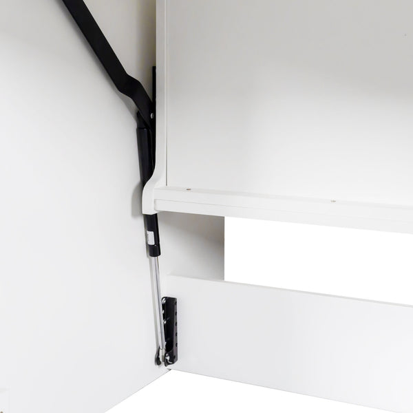 English Elm Murphy Space-Saving Bed with Built-In Desk — Foldaway Horizontal or Vertical Cabinet for Small Rooms W331S00149