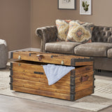 Christopher Knight Home® - Noble House - Wagner Handcrafted Boho Wood Storage Trunk with Latches