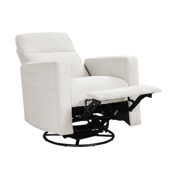 English Elm Contemporary Olathe Swivel Gliding Recliner Chair in Quartz Chenille with Smooth 360° Motion Comfort Off White 31 L x 30.5 W x 26 H B011P396183