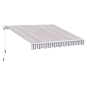 English Elm Outsunny 10' X 8' Retractable Awning - Stylish Patio Shade With Uv Protection & Easy Manual Crank W2225P217465-GIGA