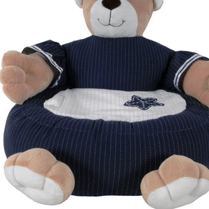 Homeroots 21.65" X 21.65" X 19.68" Whitebluenavy Bear Chair   364156