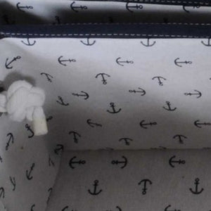 Homeroots 13.5" X 17" X 22.5" Blue Fabric Basket With Bow  Decoration Set Of 5  Fabric 364158