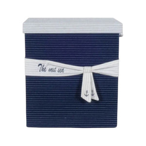 HomeRoots 13.5" Stylish Blue Fabric Basket Set of 5 with Decorative Bow – Perfect for Home Organization & Storage 364158