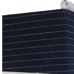 Homeroots 12" X 12.5" X 9.5" White Blue Foldable Fabric  Basket Set Of 3  Fabric 364160