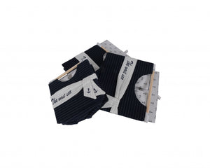 Homeroots 12" X 12.5" X 9.5" White Blue Foldable Fabric  Basket Set Of 3  Fabric 364160