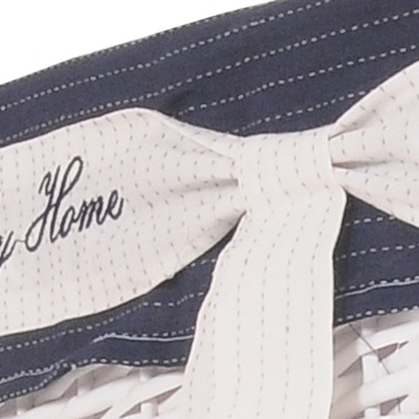 Homeroots 14" X 17.5" X 19.5" White Blue Rectangular Willow Basket Set Of 5  Rattan 364162