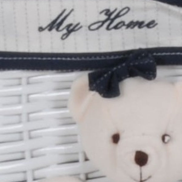 Homeroots 12.5" X 16" X 35.5" White Blue  Portable 3 Drawers  Plastic 364166