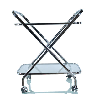 Homeroots 16.5" X 26.25" X 30.5" Chrome Xshape  Bar Cart   364168