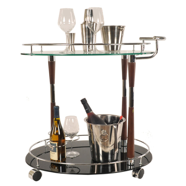 Homeroots 18.75" X 29.75" X 27.375" Chrome Serving Trolley  Chrome 364170