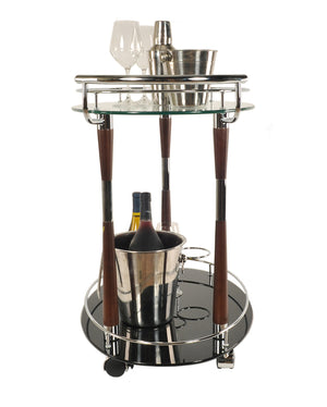 Homeroots 18.75" X 29.75" X 27.375" Chrome Serving Trolley  Chrome 364170