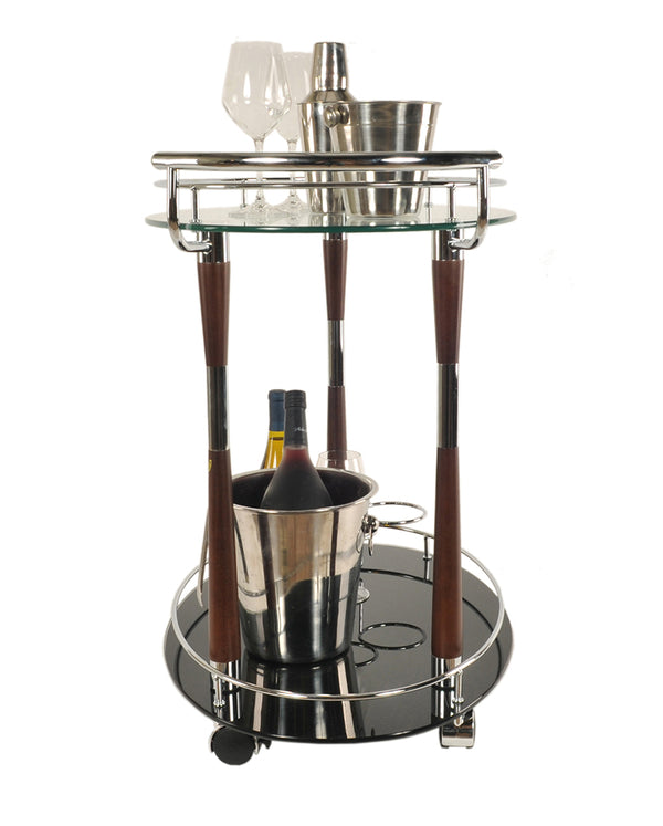 Homeroots 18.75" X 29.75" X 27.375" Chrome Serving Trolley  Chrome 364170