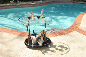 Homeroots 18.75" X 29.75" X 27.375" Chrome Serving Trolley  Chrome 364170