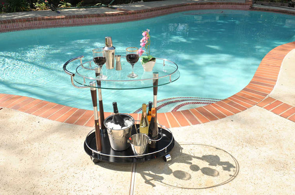 Homeroots 18.75" X 29.75" X 27.375" Chrome Serving Trolley  Chrome 364170