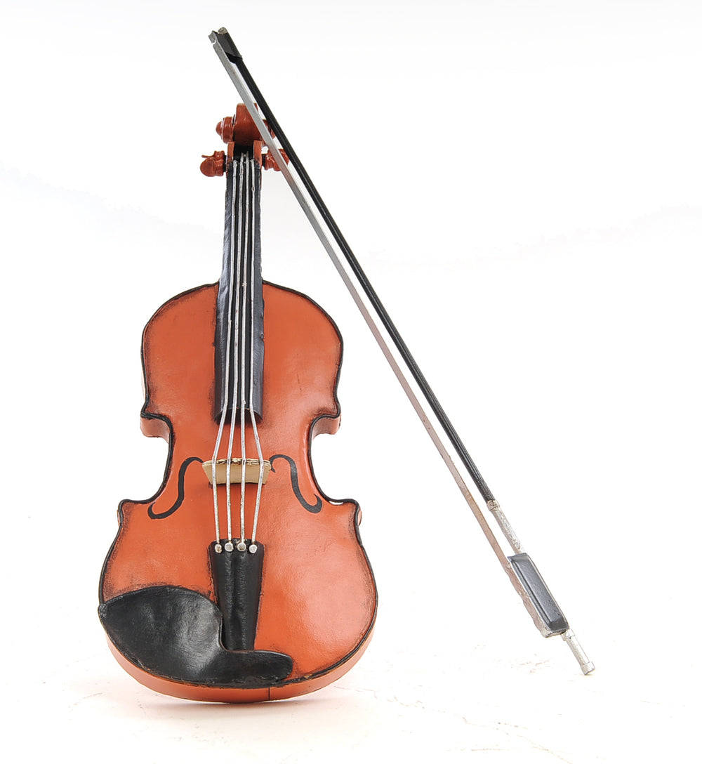 Homeroots Vintage Violin Sculpture: Handcrafted Iron Model For Collectors & Music Lovers - Unique Home Decor  Metal 364173