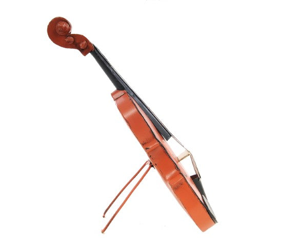 Homeroots Vintage Violin Sculpture: Handcrafted Iron Model For Collectors & Music Lovers - Unique Home Decor  Metal 364173