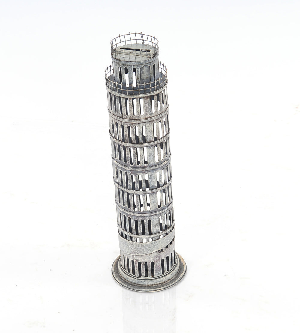 Homeroots 4" X 4" X 12.5" Pisa Tower Saving Box  Metal 364176