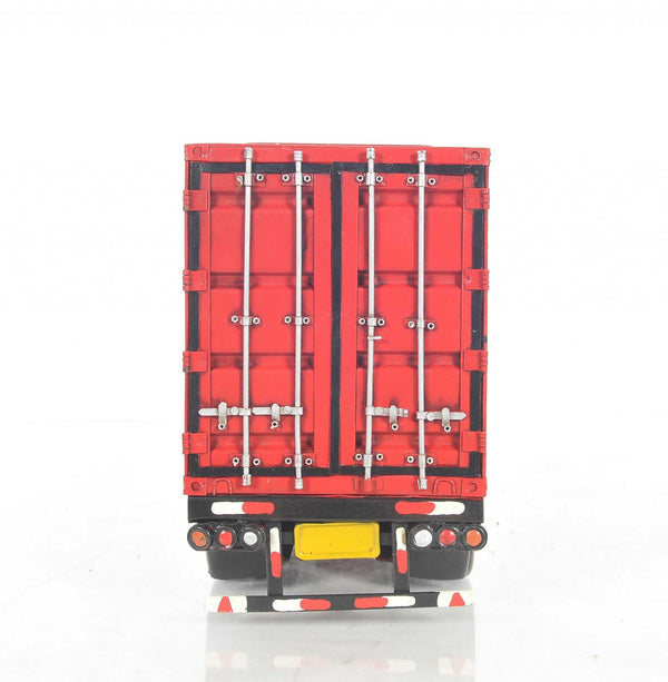 Homeroots 8" Blue And Red Metal Hand Painted Model Car Tabletop Sculpture  Metal 364185