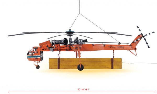 HomeRoots 12" Vintage Orange Metal Hand-Painted Airplane Sculpture - Unique Tabletop Accent for Any Room 364186