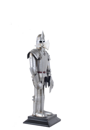 Homeroots 17" Silver Metal Hand Painted Figurine Tabletop Sculpture  Metal 364188