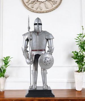 Homeroots 17" Silver Metal Hand Painted Figurine Tabletop Sculpture  Metal 364188