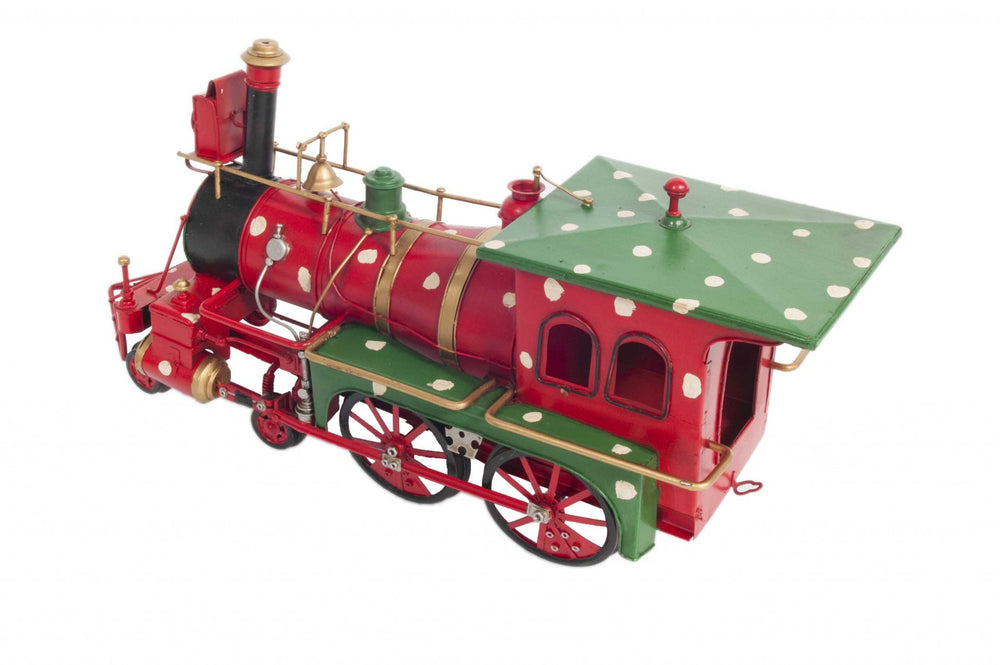 Homeroots Handmade Tin Christmas Train Model  Metal 364190