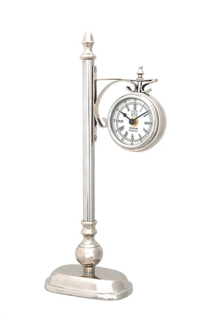 Homeroots 8" X 3.75" X 16.25" Brassalum. Lamp Post Clock One Sided  Brass,Aluminum 364191