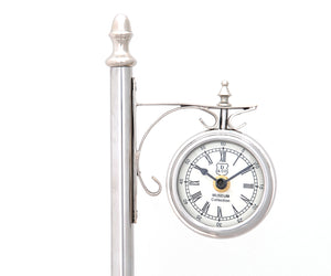 Homeroots 8" X 3.75" X 16.25" Brassalum. Lamp Post Clock One Sided  Brass,Aluminum 364191
