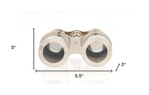 Homeroots 3" Brass Aluminum Hand Painted Decorative Binocular Tabletop Sculpture  Aluminum 364192
