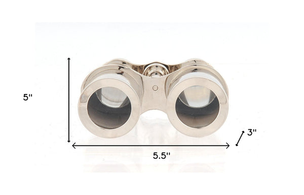 Homeroots 3" Brass Aluminum Hand Painted Decorative Binocular Tabletop Sculpture  Aluminum 364192