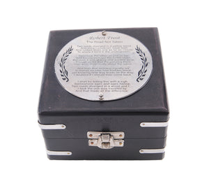 Homeroots Brass Compass And Clock With Wooden Case  Metal 364196