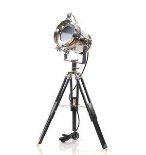 HomeRoots 29" Silver Tripod Floor Lamp – Modern Industrial Design with Metal Shade for Stylish Ambient Lighting 364197
