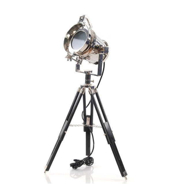 HomeRoots 29" Silver Tripod Floor Lamp – Modern Industrial Design with Metal Shade for Stylish Ambient Lighting 364197