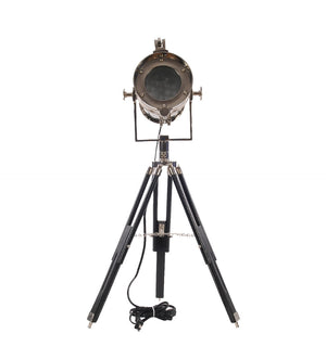 HomeRoots 29" Silver Tripod Floor Lamp – Modern Industrial Design with Metal Shade for Stylish Ambient Lighting 364197