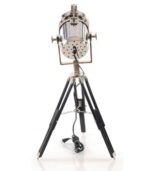 HomeRoots 29" Silver Tripod Floor Lamp – Modern Industrial Design with Metal Shade for Stylish Ambient Lighting 364197