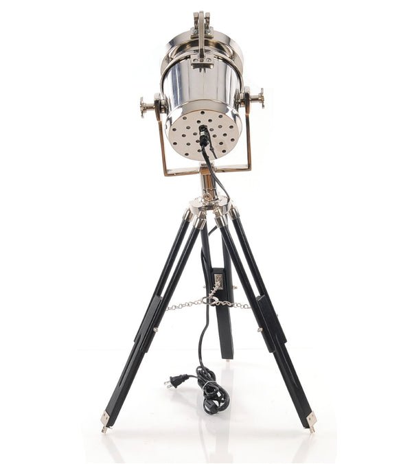 HomeRoots 29" Silver Tripod Floor Lamp – Modern Industrial Design with Metal Shade for Stylish Ambient Lighting 364197