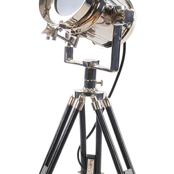 HomeRoots 29" Silver Tripod Floor Lamp – Modern Industrial Design with Metal Shade for Stylish Ambient Lighting 364197